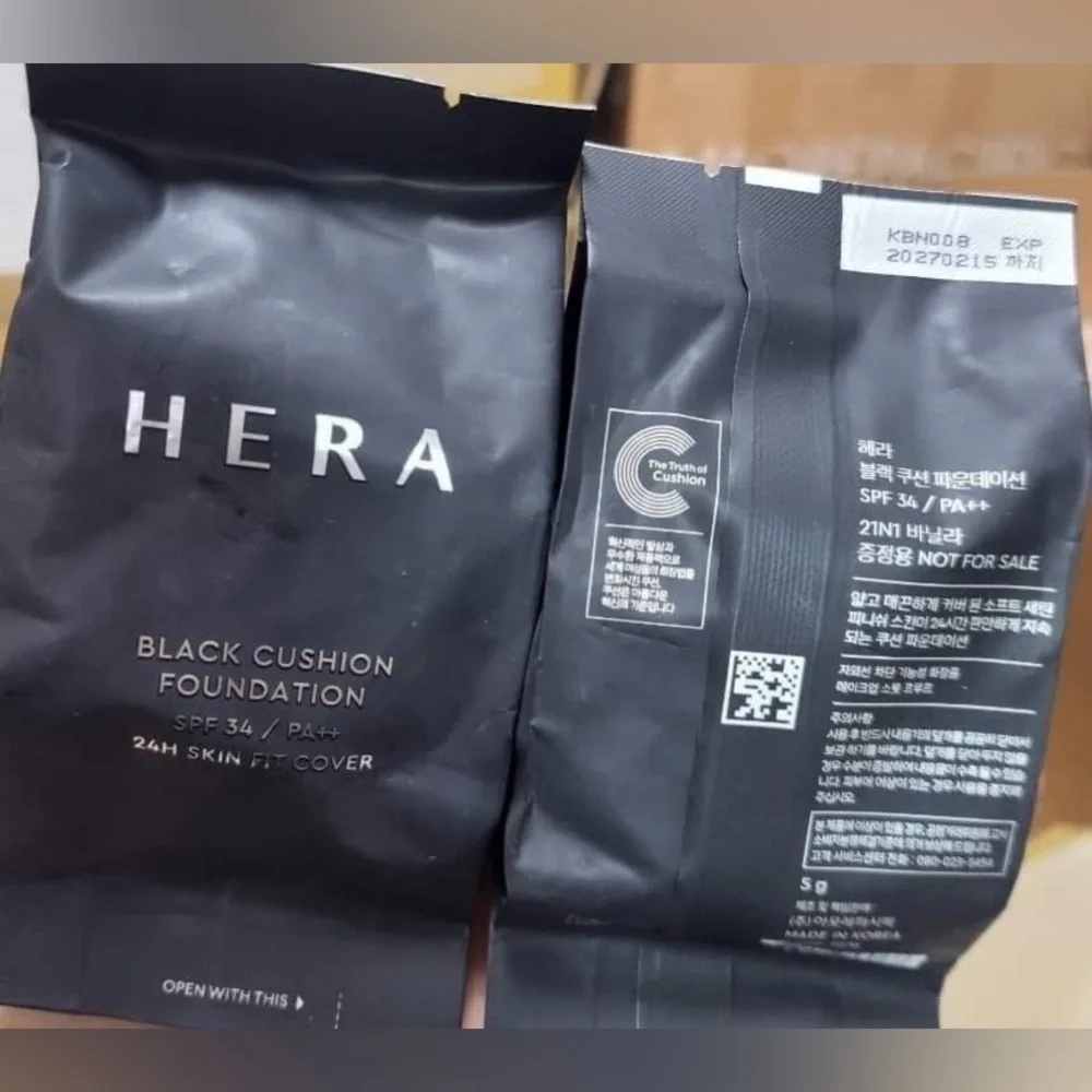 HERA 2024 NEW Black MINI Cushion Foundation 5g SPF34/PA++ K-Beauty. Shade 21N1
